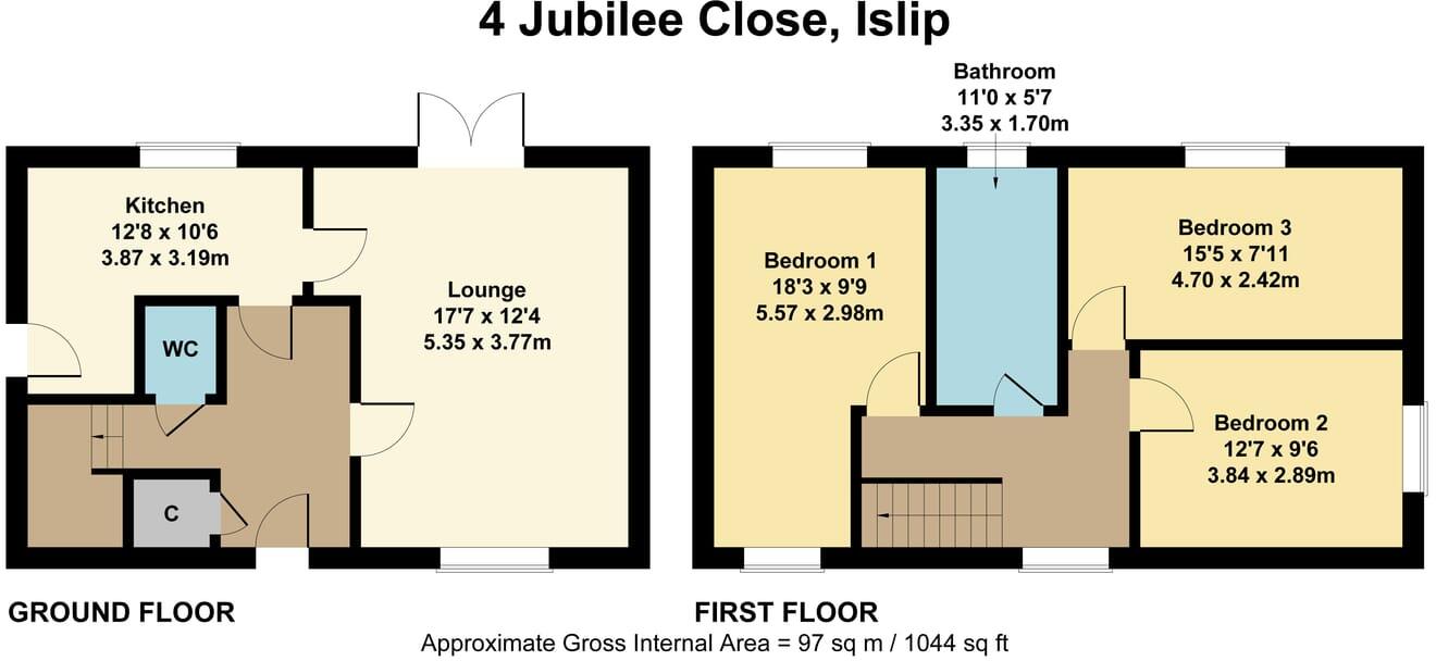 Jubilee Close, Islip, Kettering, NN14 floorplan