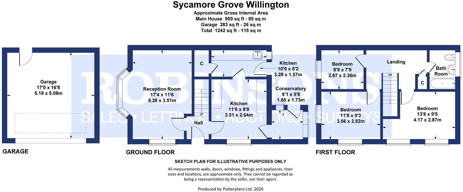 Sycamore Grove, Willington, Crook floorplan