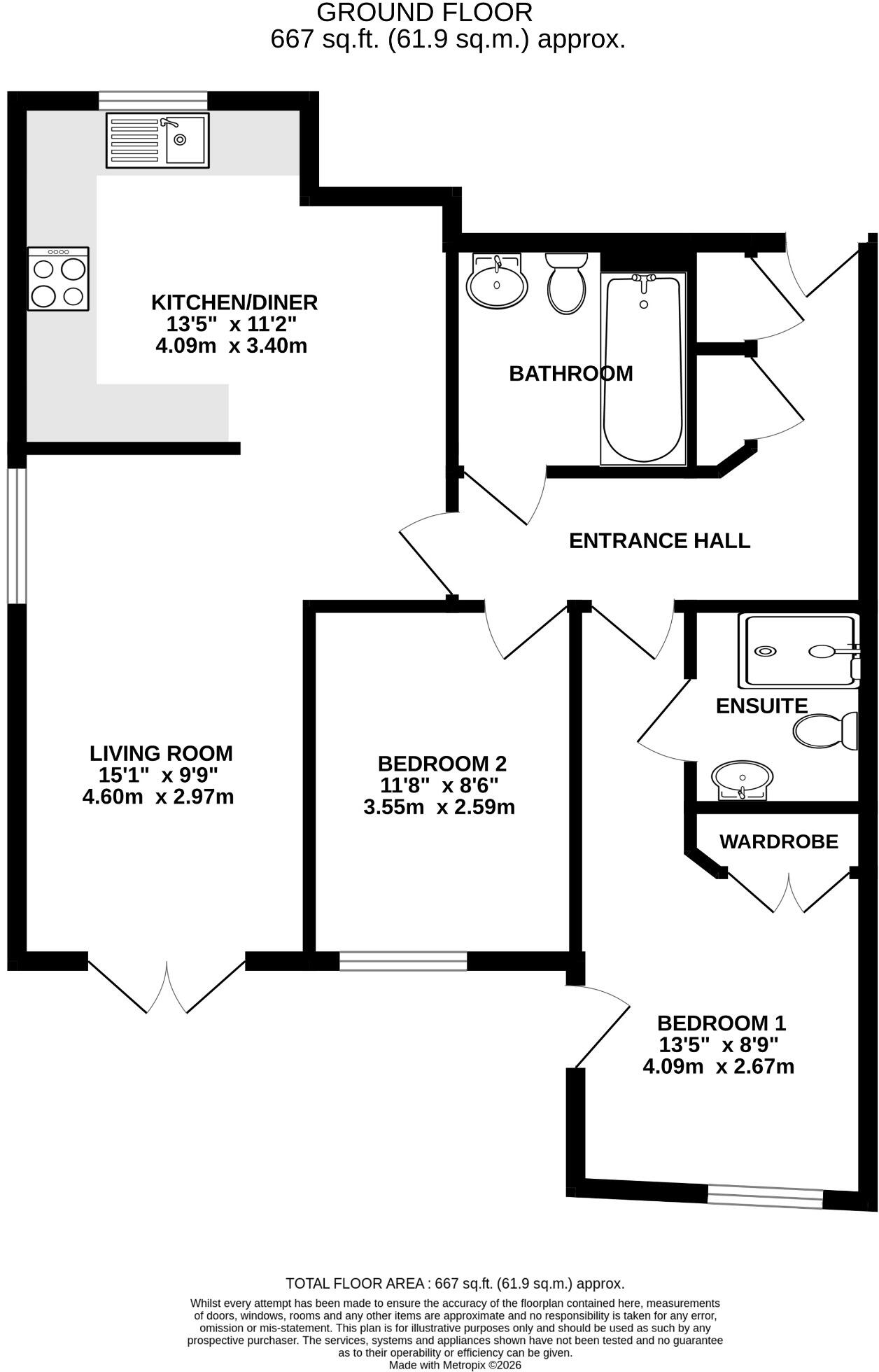 The Briars, Catisfield floorplan