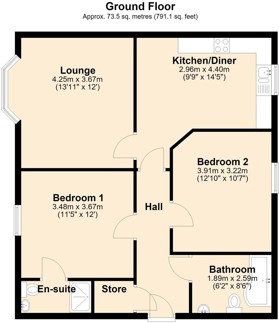 Whitegate Drive, Blackpool floorplan