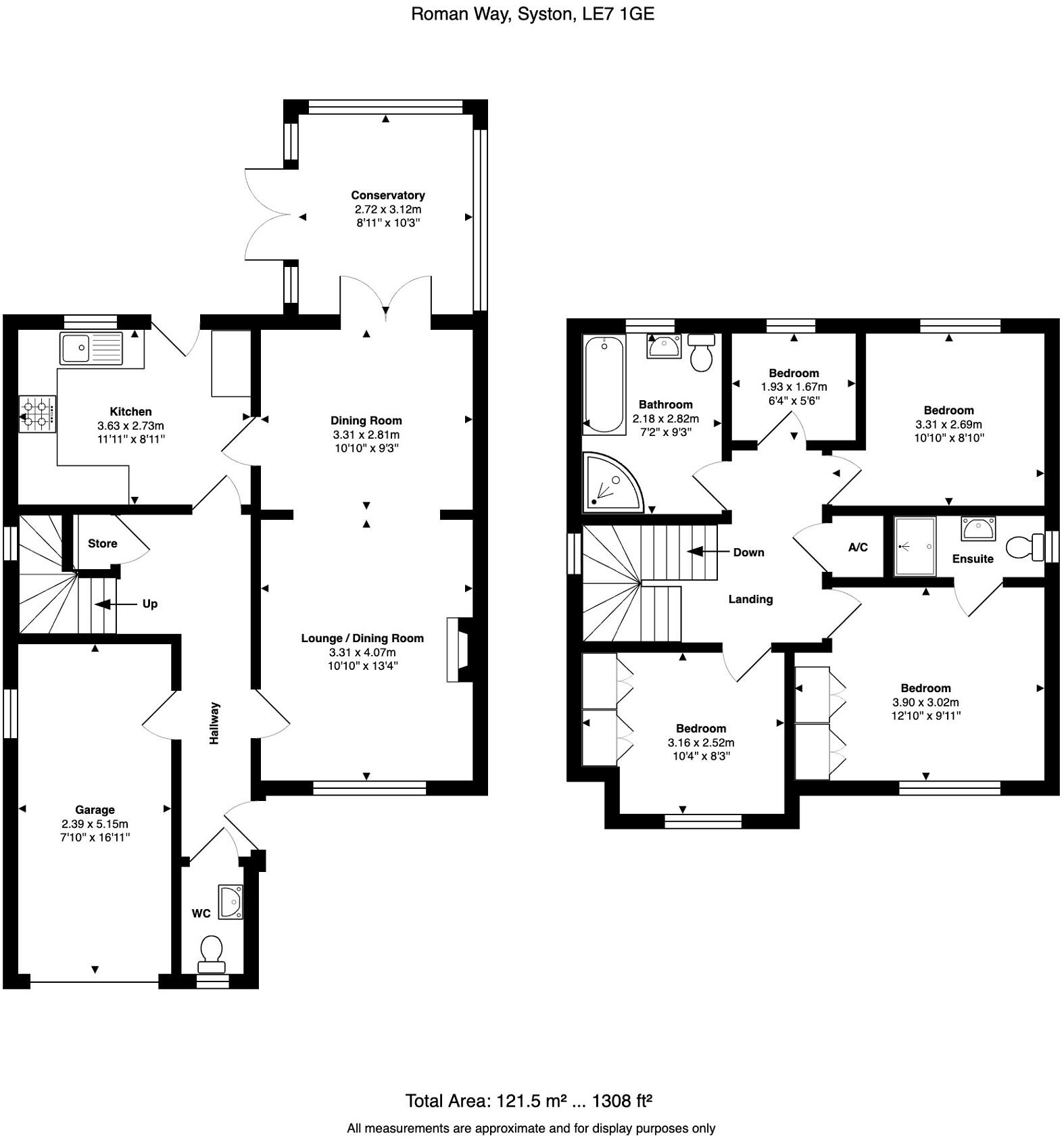 Roman Way, Syston, Leicestershire. LE7 1GE floorplan
