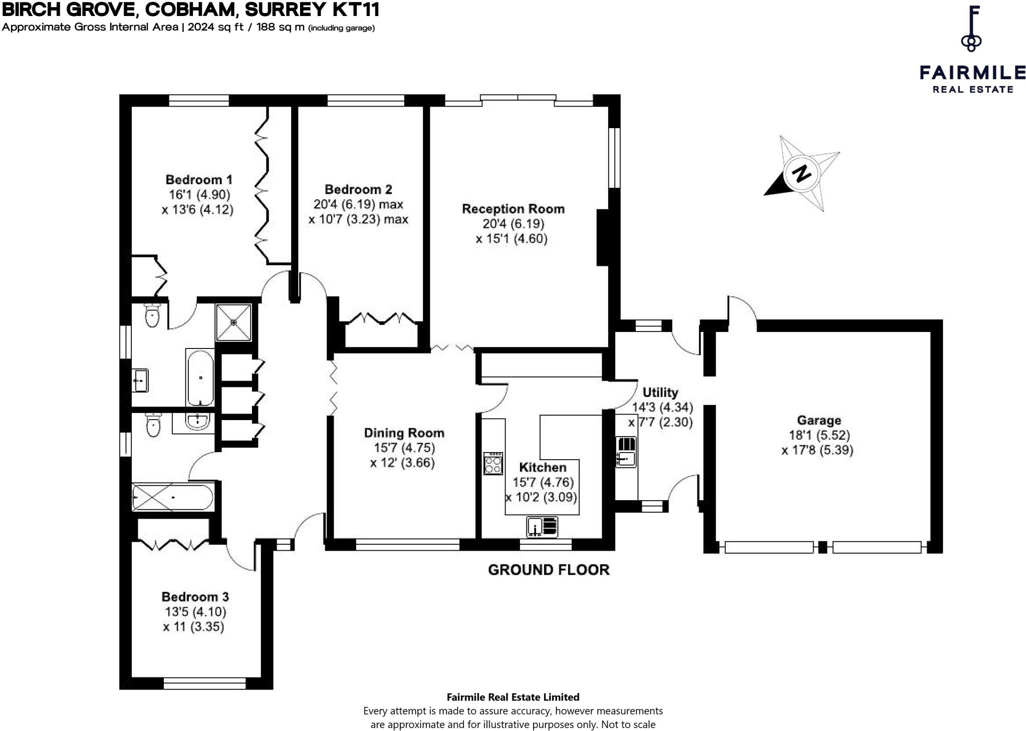 Birch Grove, Cobham, Surrey, KT11 floorplan