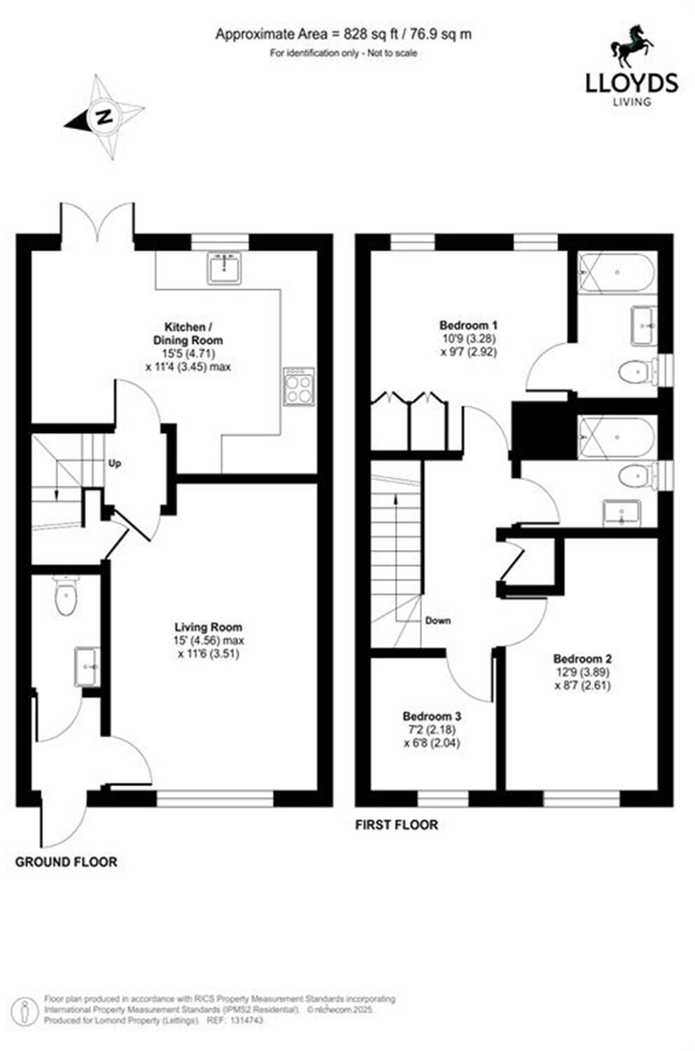3 bedroom Semi Detached House in Thomas Barber Close, Sydney Place, Crewe floorplan