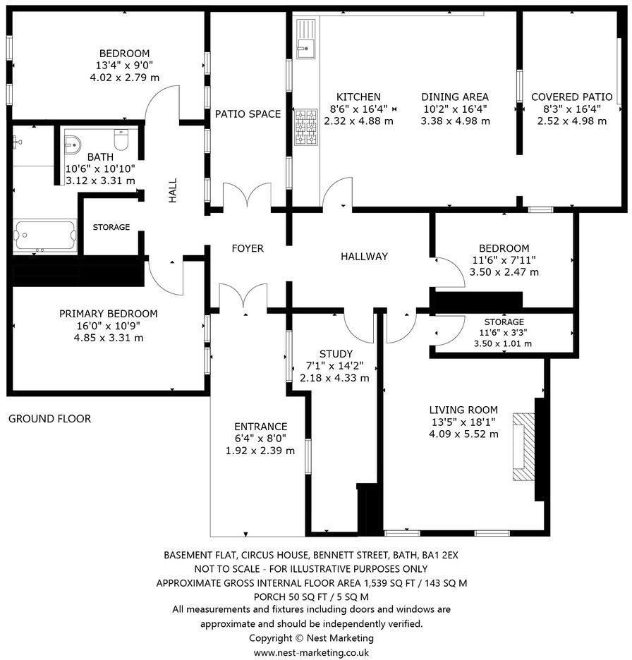 Basement Flat, The Circus, Bath floorplan