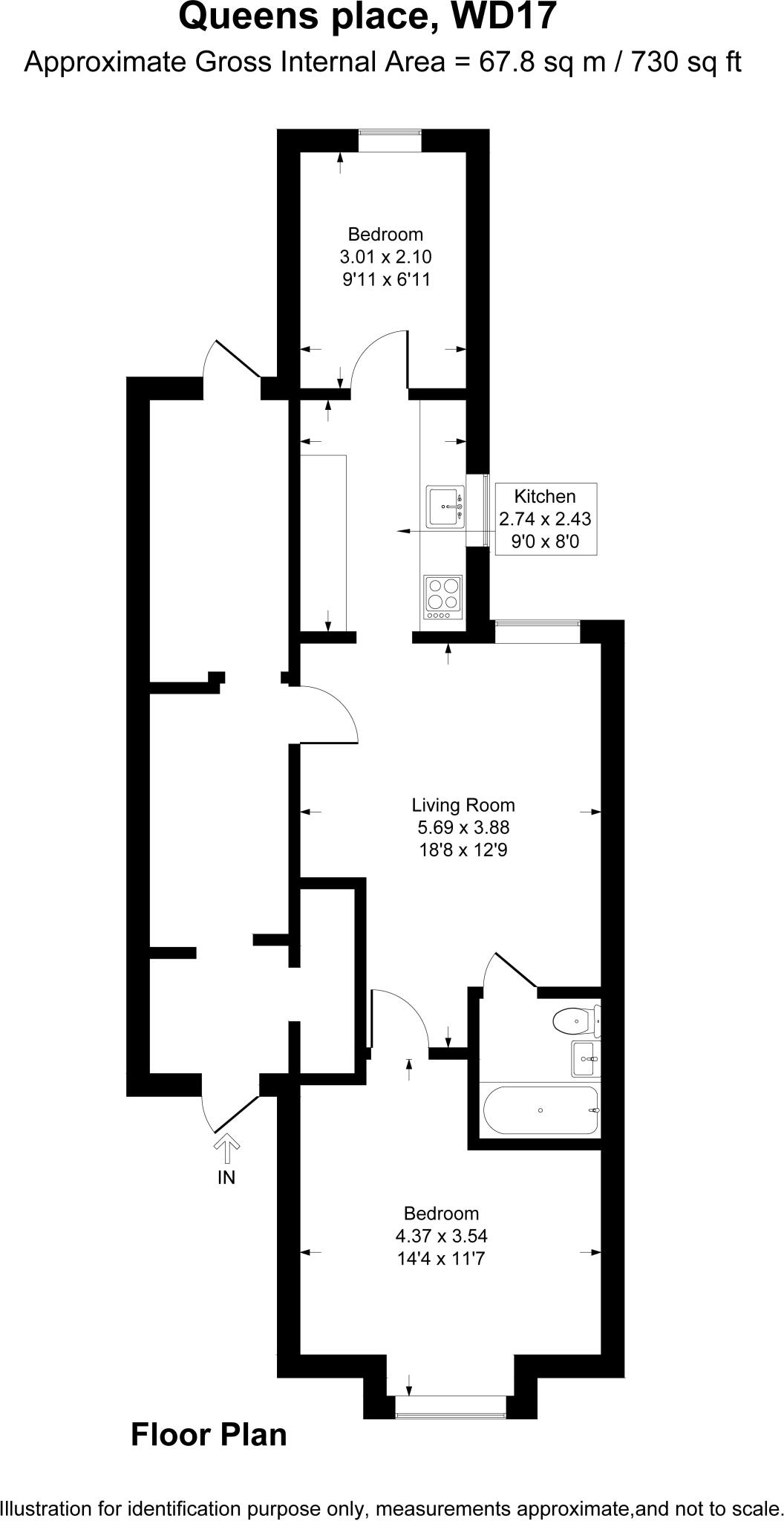 Queens Place, Watford, Hertfordshire, WD17 floorplan