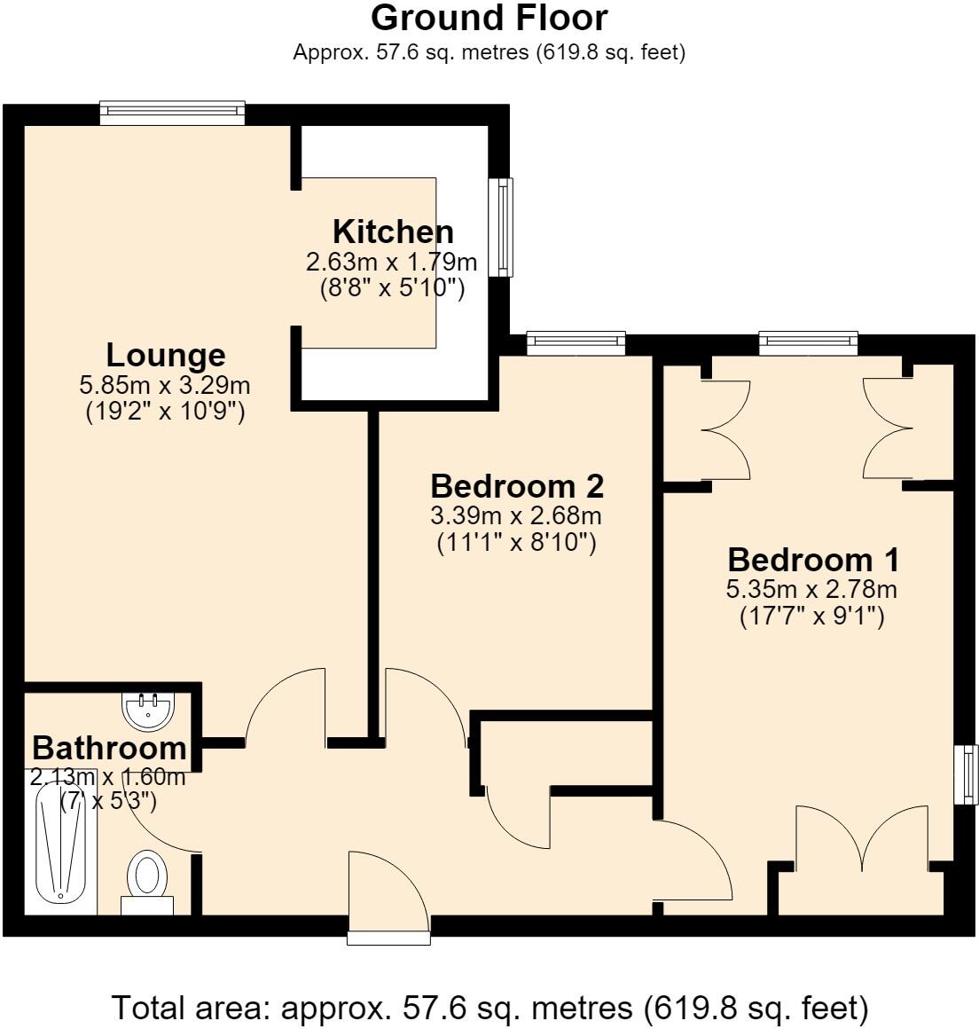 Forge Court, Syston, Leicestershire. LE7 2DX floorplan
