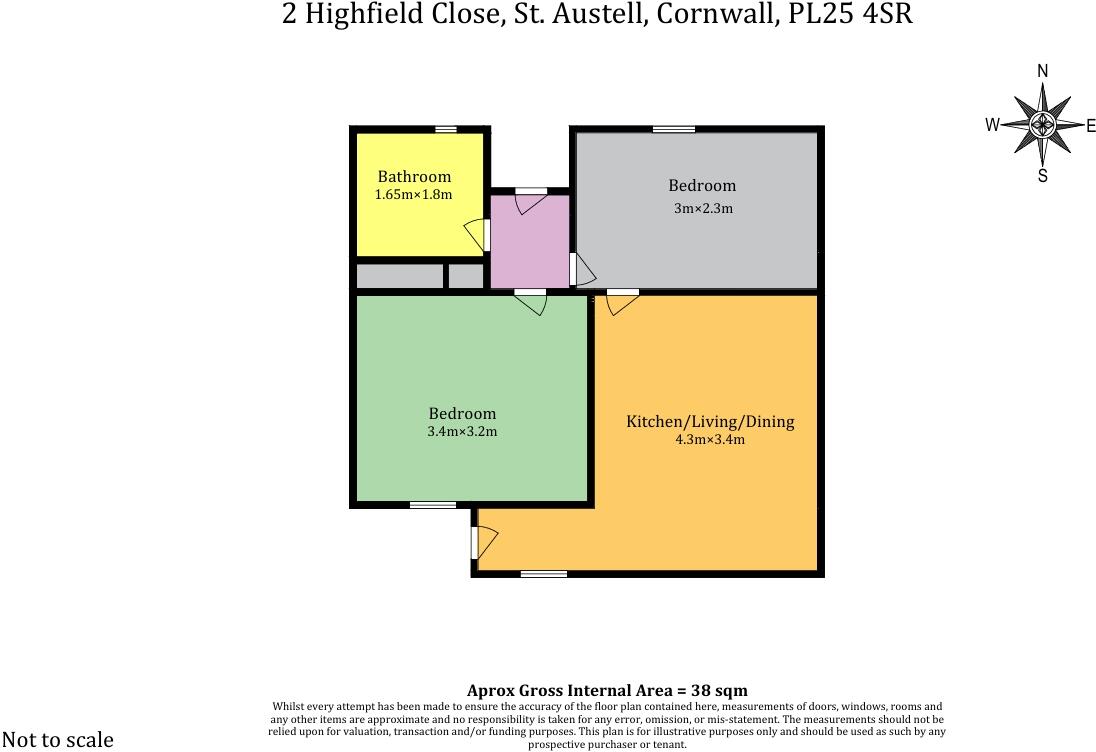 2 Highfield Close, St. Austell, Cornwall PL25 4SR floorplan