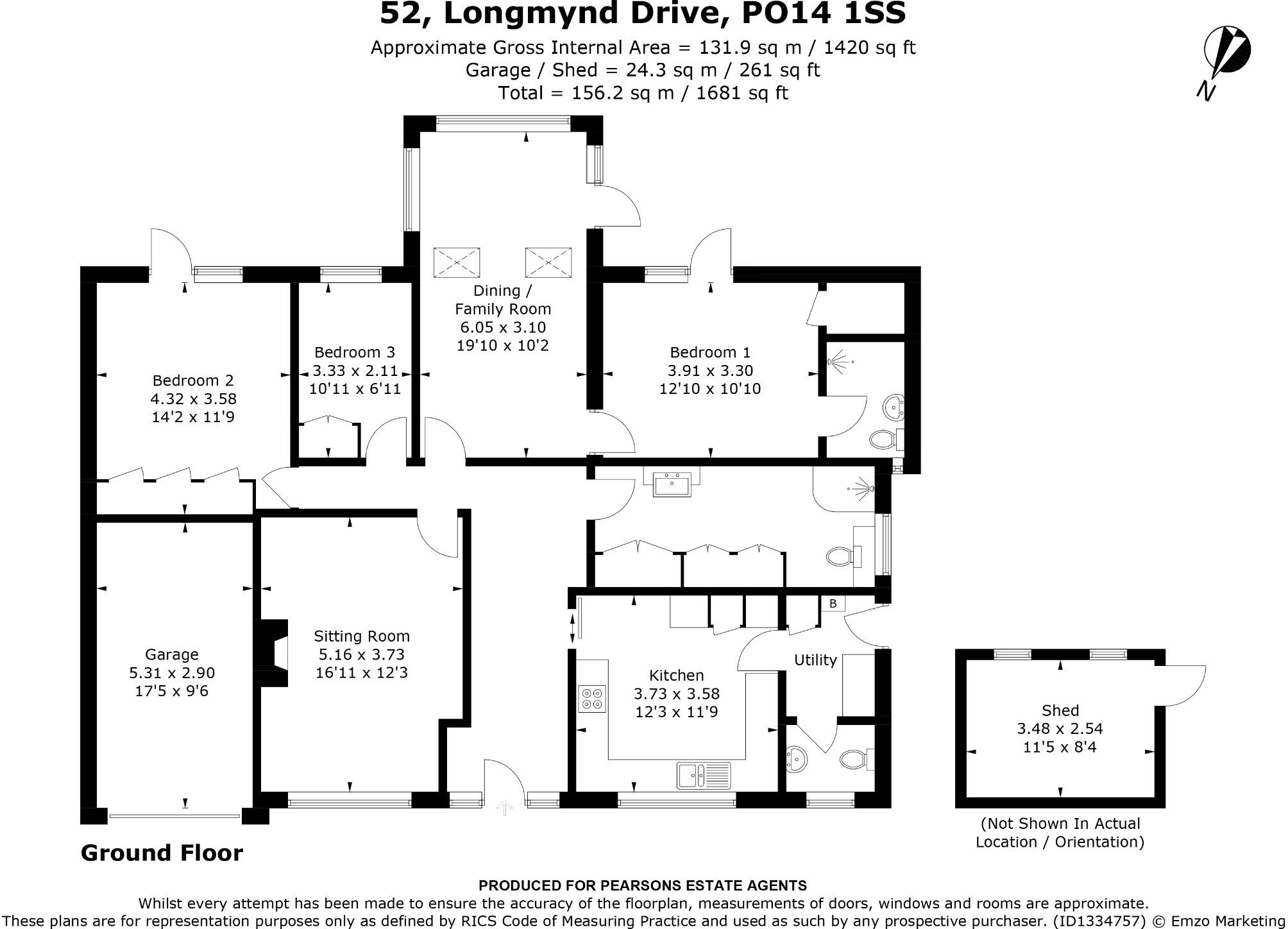 Longmynd Drive, Fareham floorplan