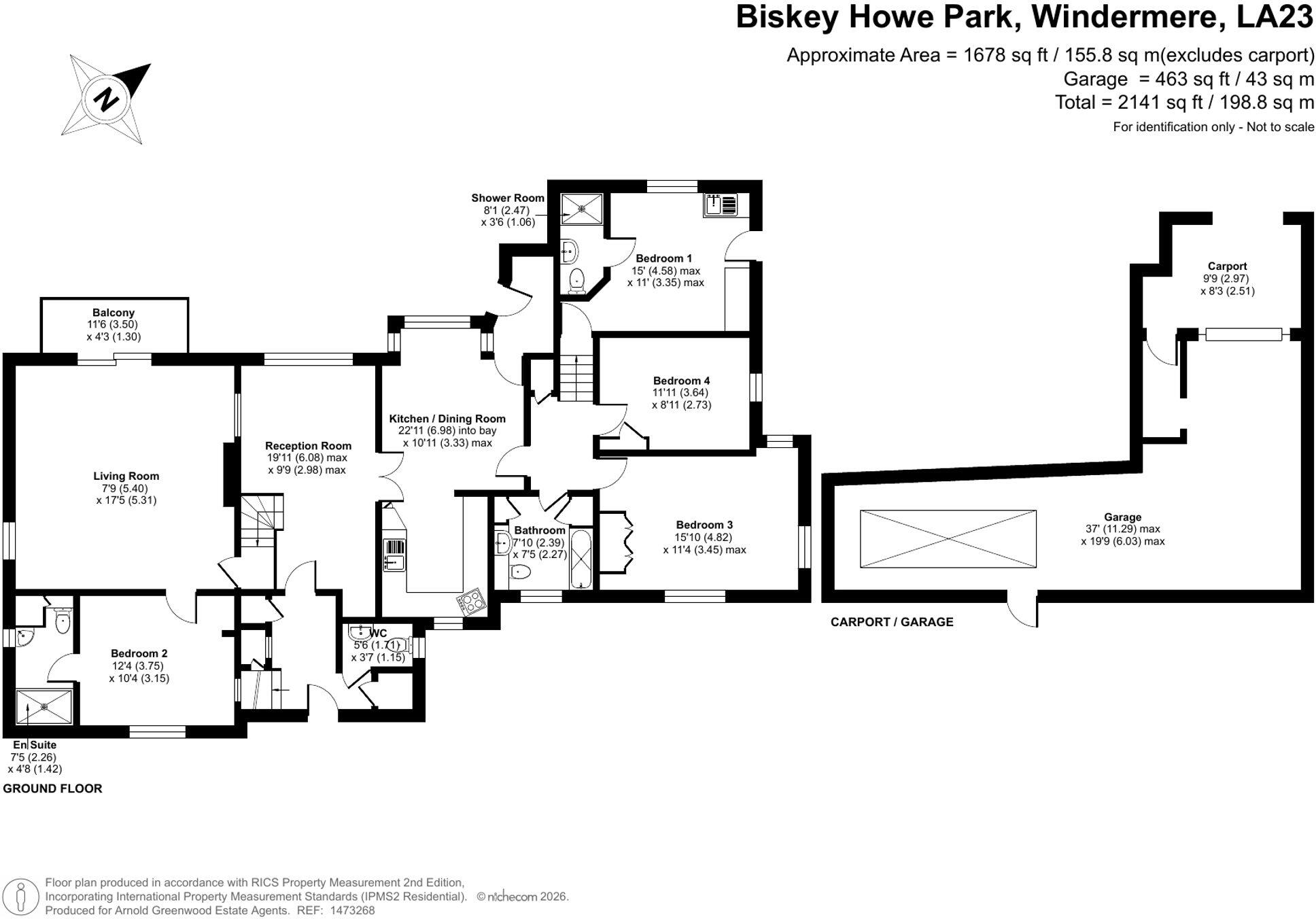 Biskey Howe Park, Bowness on Windermere, LA23 2HU floorplan