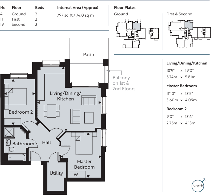Lindfield Place 18 Farncombe Road, Worthing, BN11 2FQ floorplan