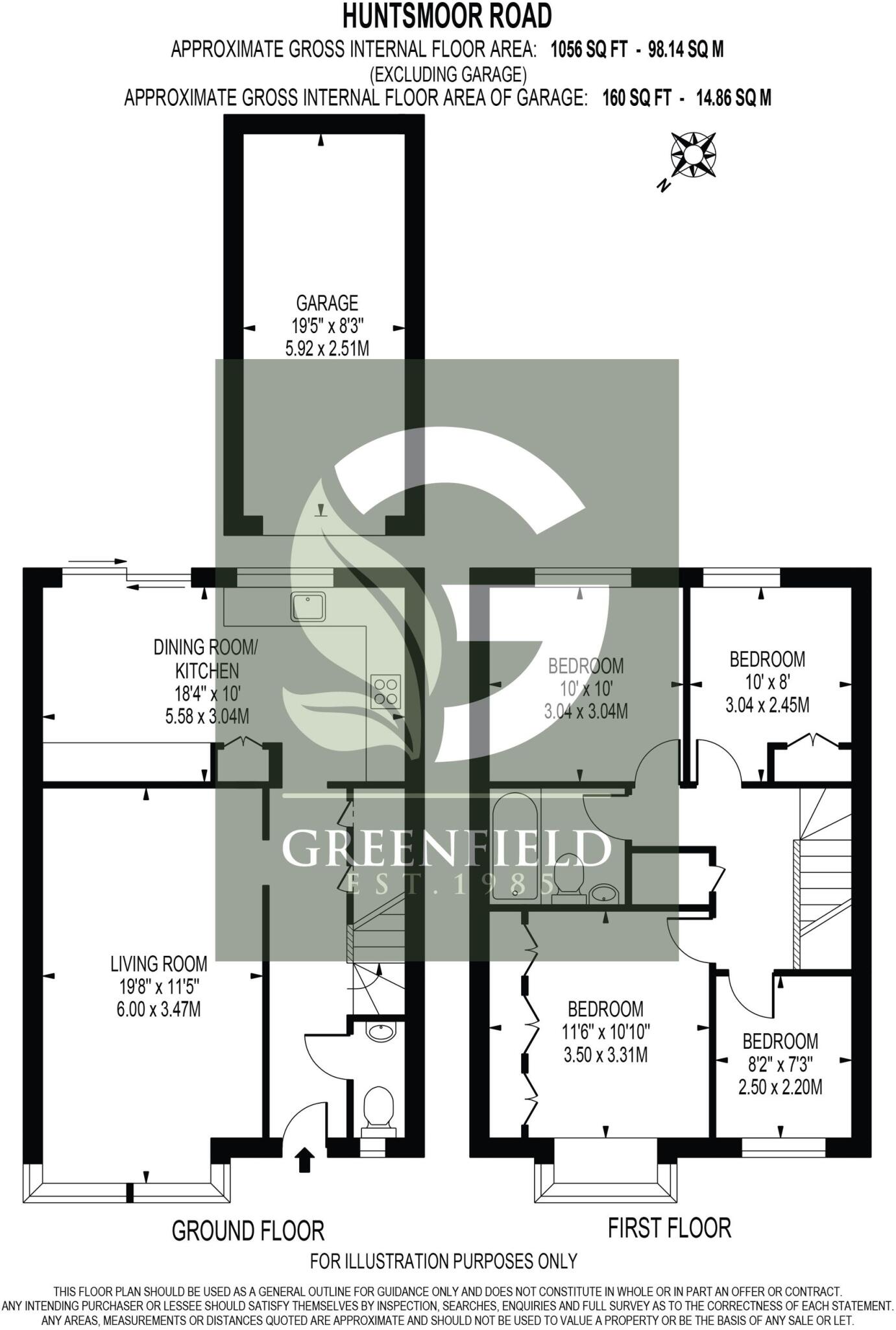 Huntsmoor Road, Ewell, Epsom, Surrey, KT19 0JH floorplan