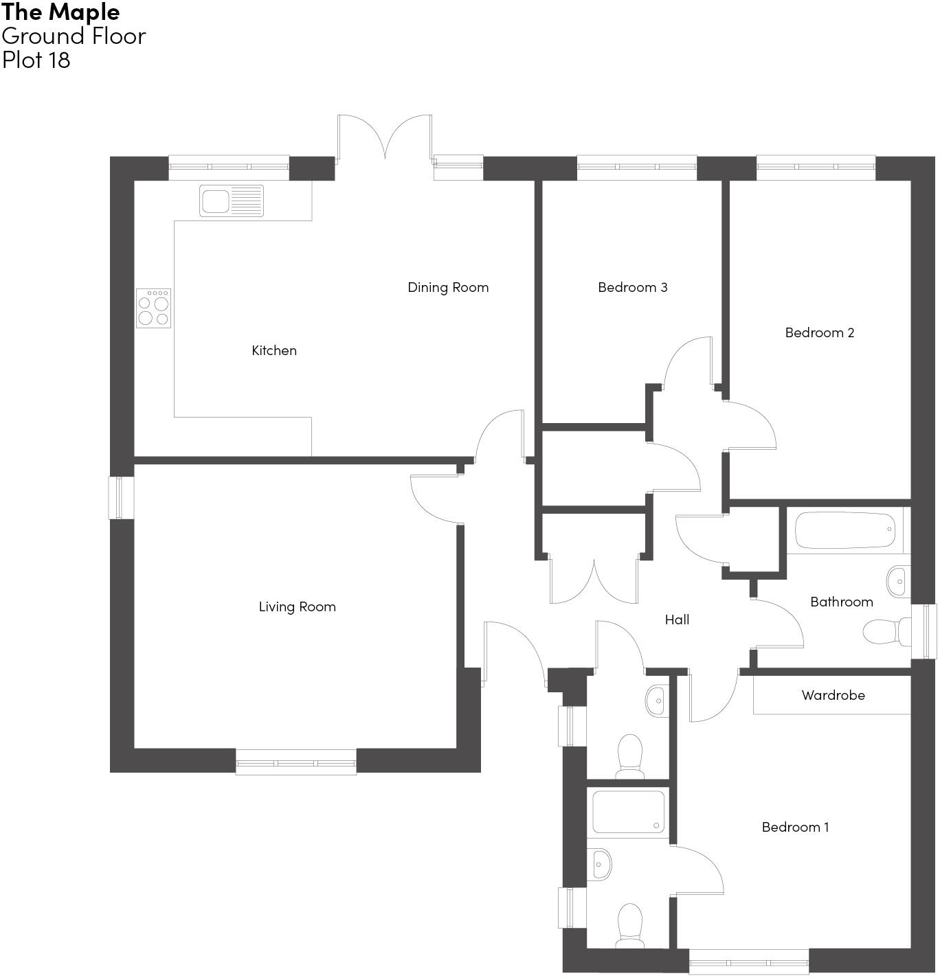 Greenfields, Church Road, Stowupland, Suffolk, IP14 floorplan