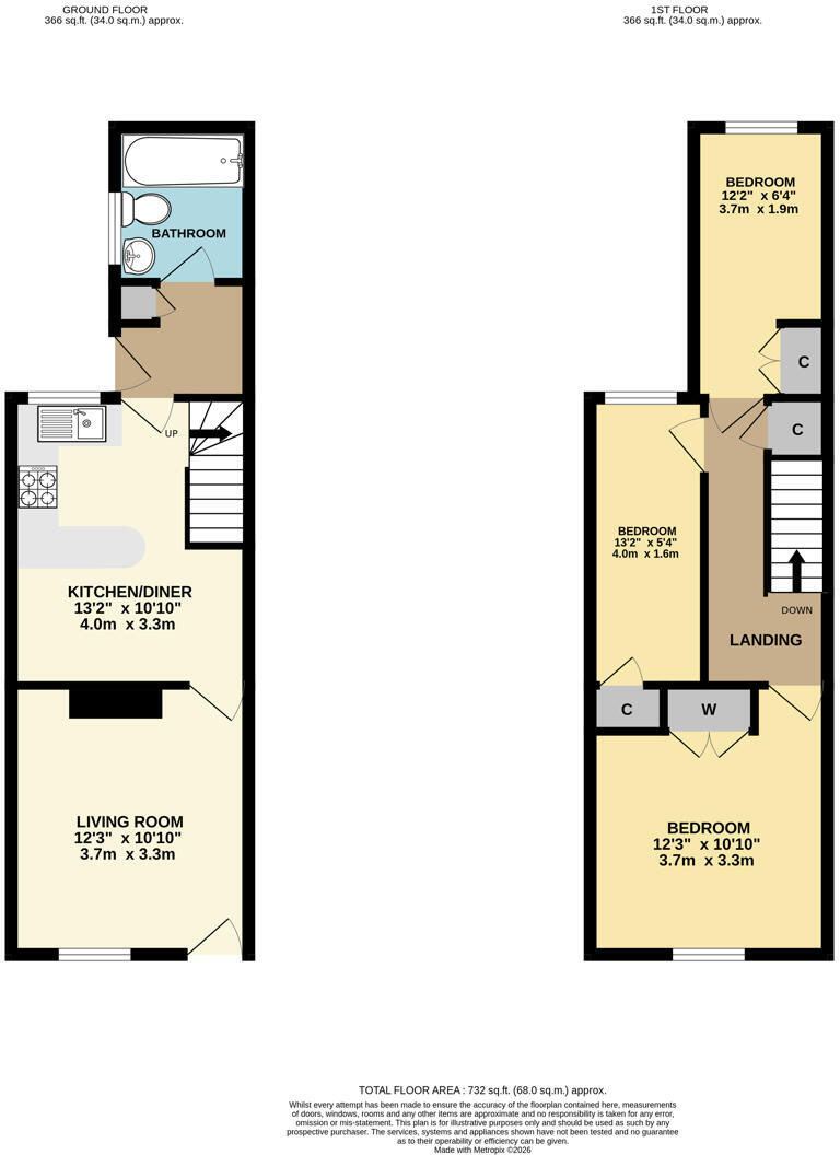 13, Blakefield Road, Worcester, WR2 floorplan