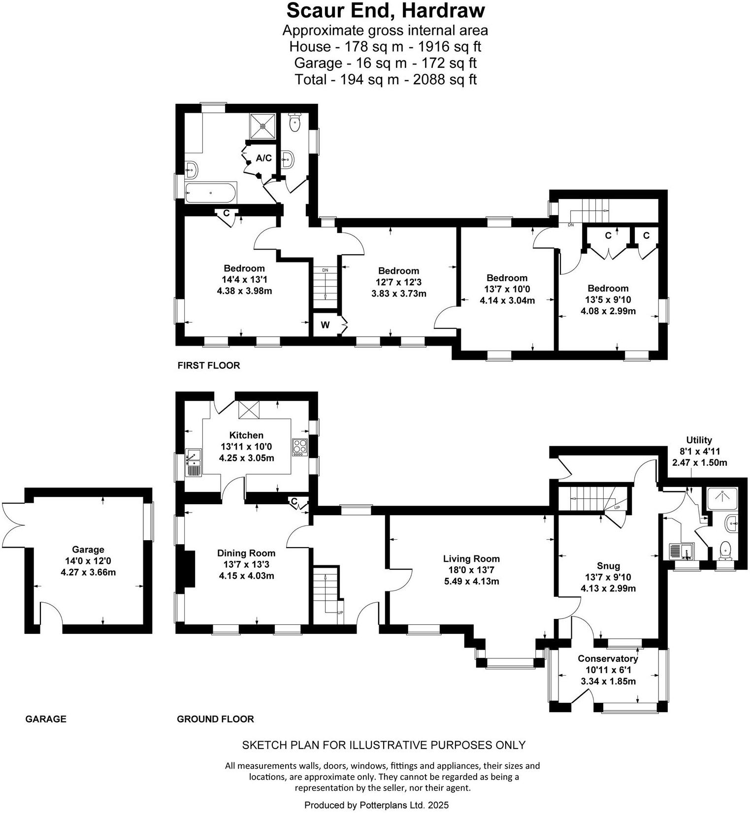 Scaur End, Hardraw, Hawes floorplan