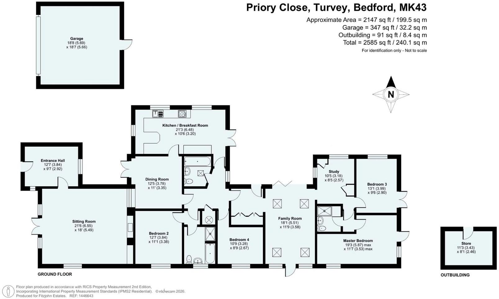 Priory Close, Turvey, MK43 floorplan