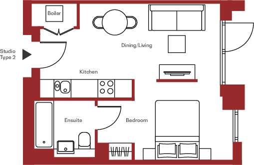 Apartment 46, Hove Gardens floorplan