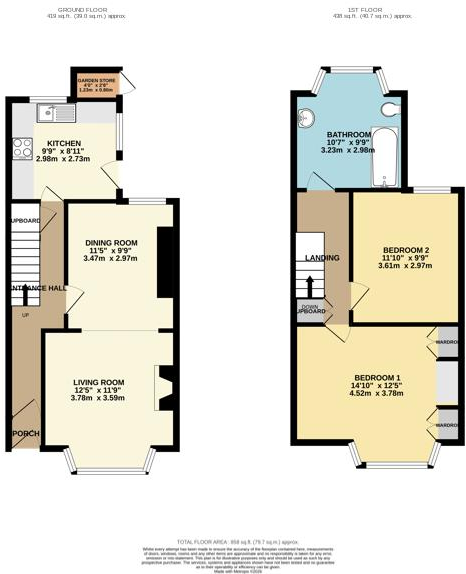 Cedars Road, Exeter floorplan