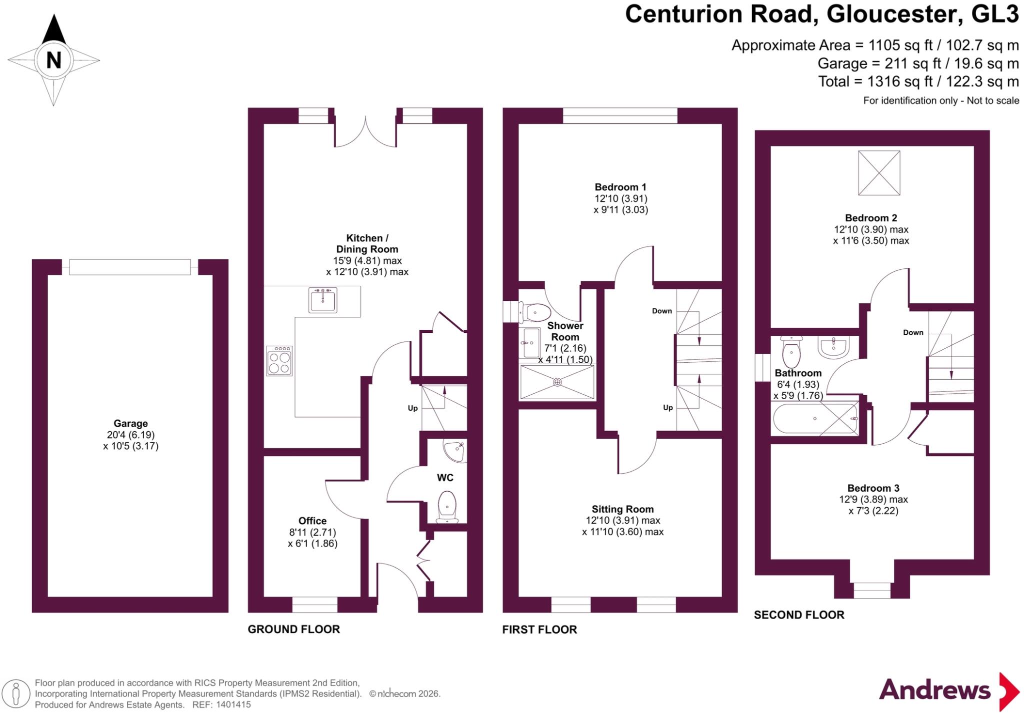 Centurion Road, Innsworth, Gloucester, Gloucestershire, GL3 floorplan