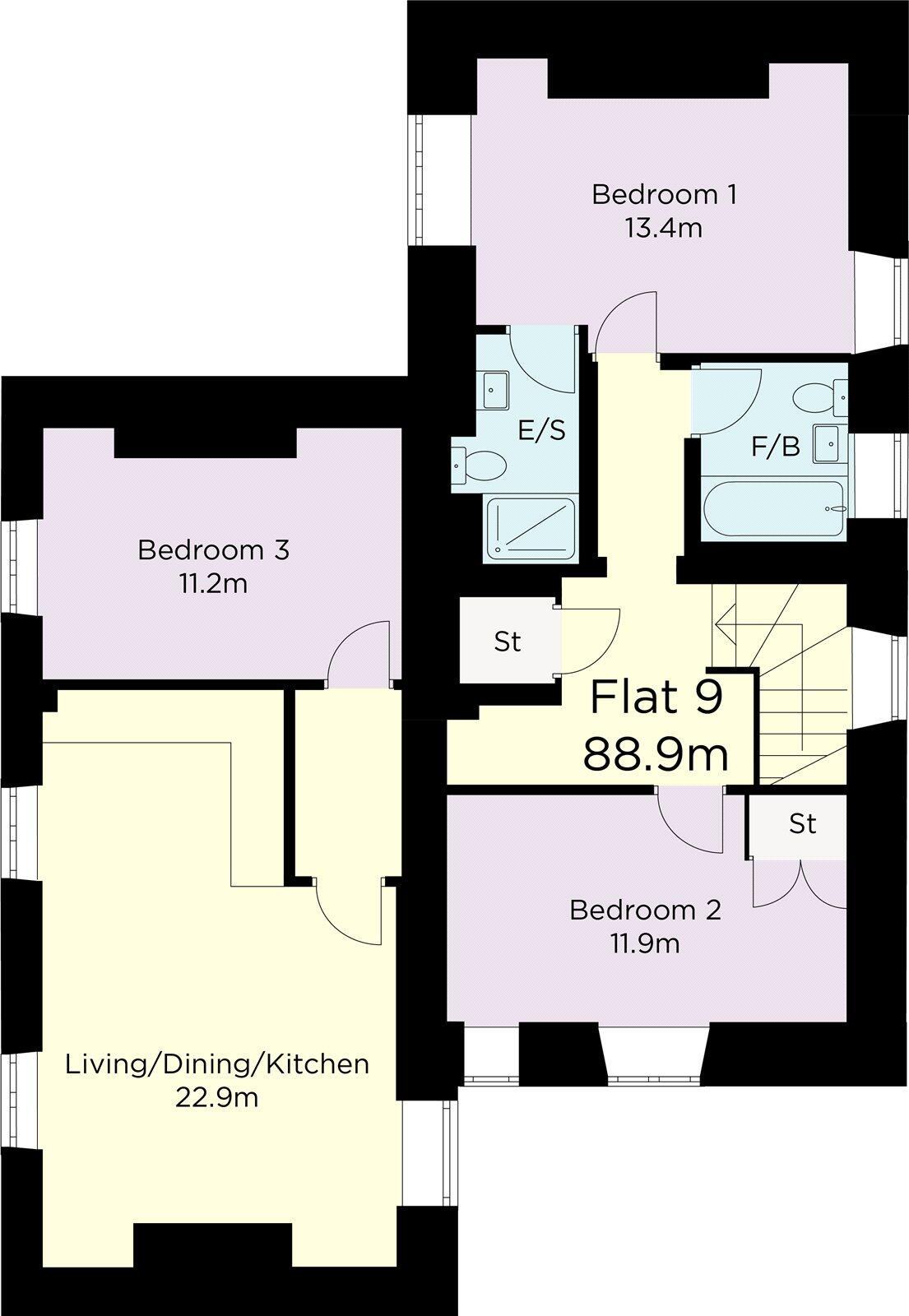 Apartment 9, Willow Tree Apartments, Yate, Bristol, Gloucestershire, BS37 floorplan