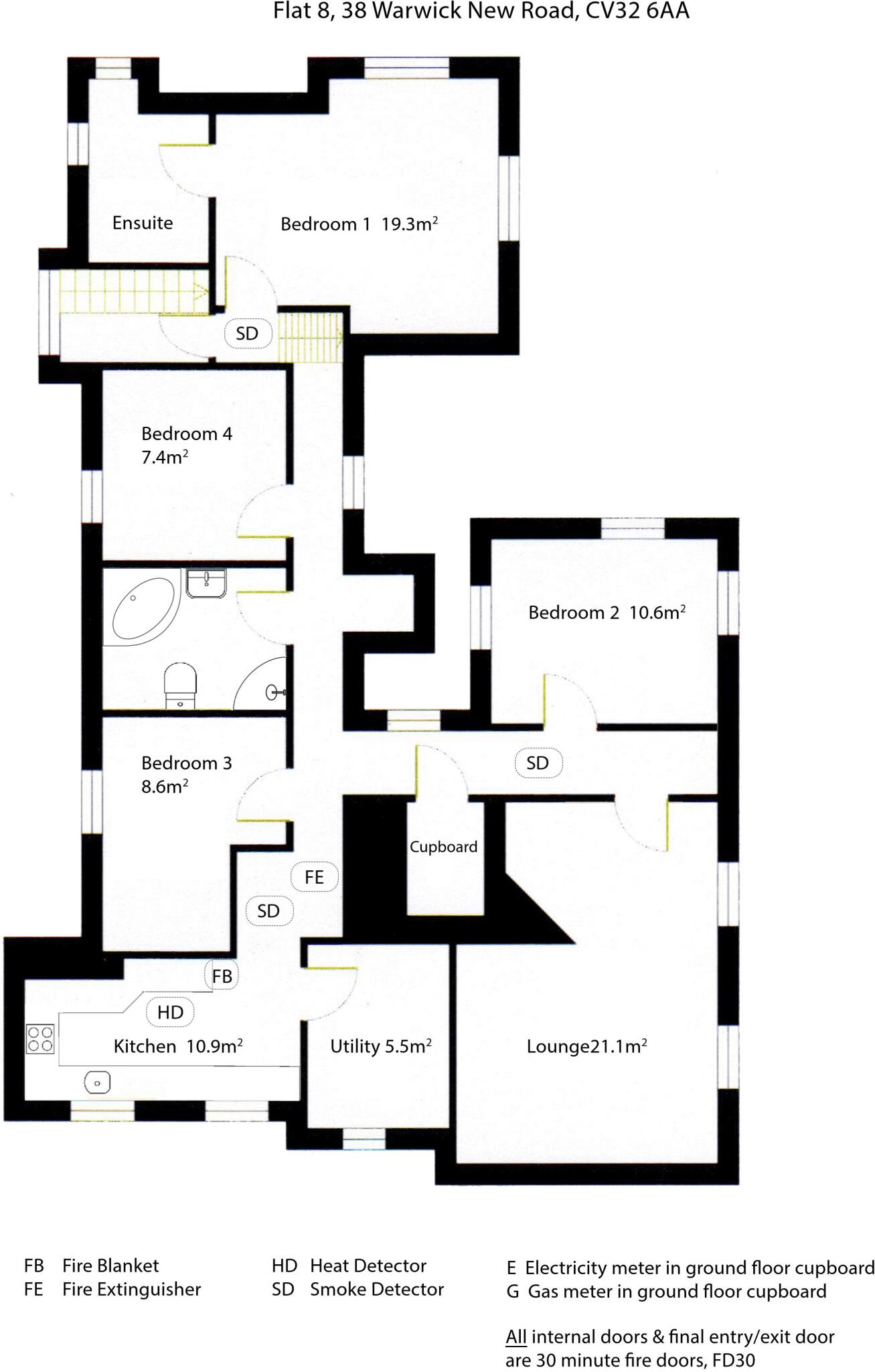 Flat 8, 38 Warwick New Road, Leamington Spa floorplan