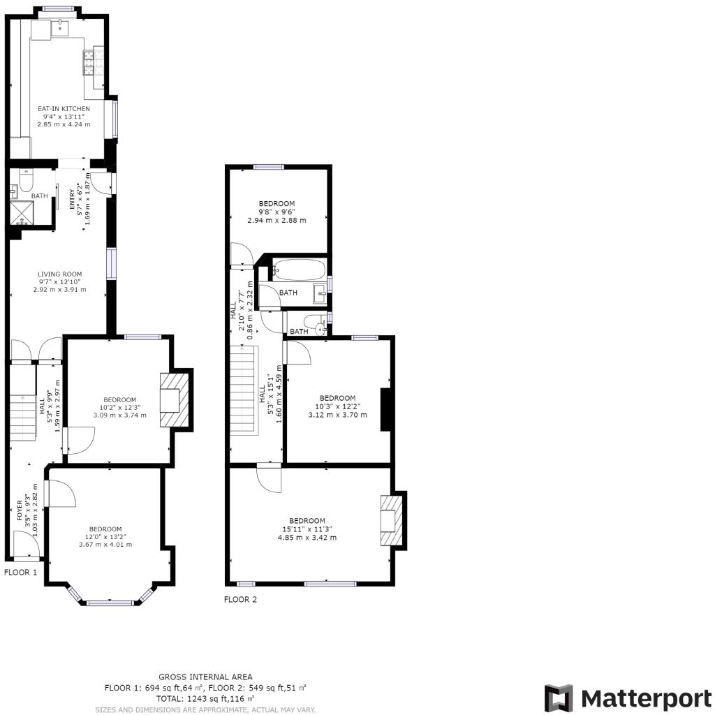 61 Cromwell Street, Nottingham, NG7 4GL floorplan
