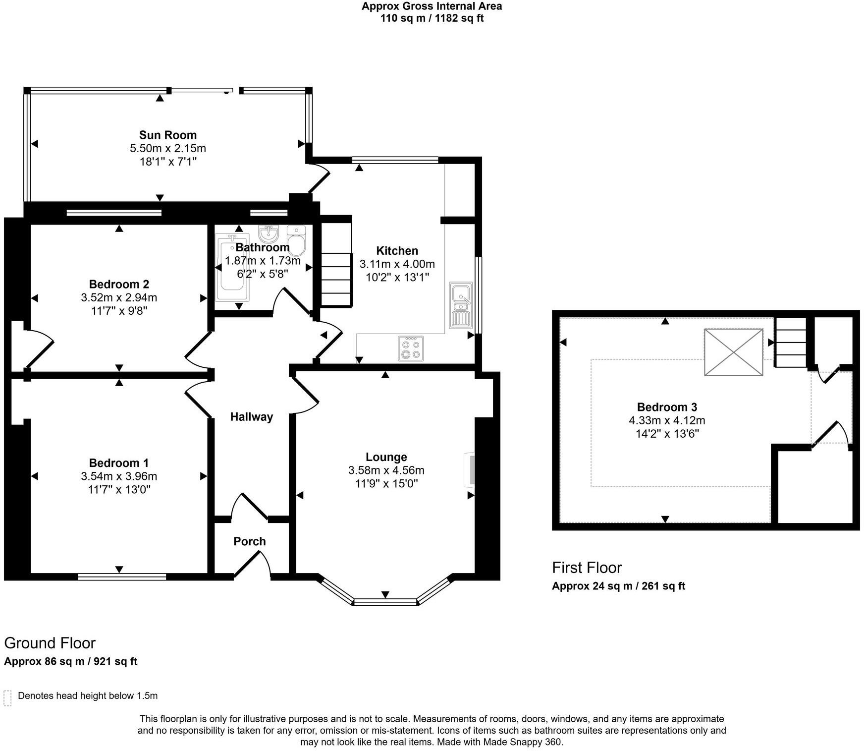 129 Castlehill Road, Ayr, KA7 2LG floorplan