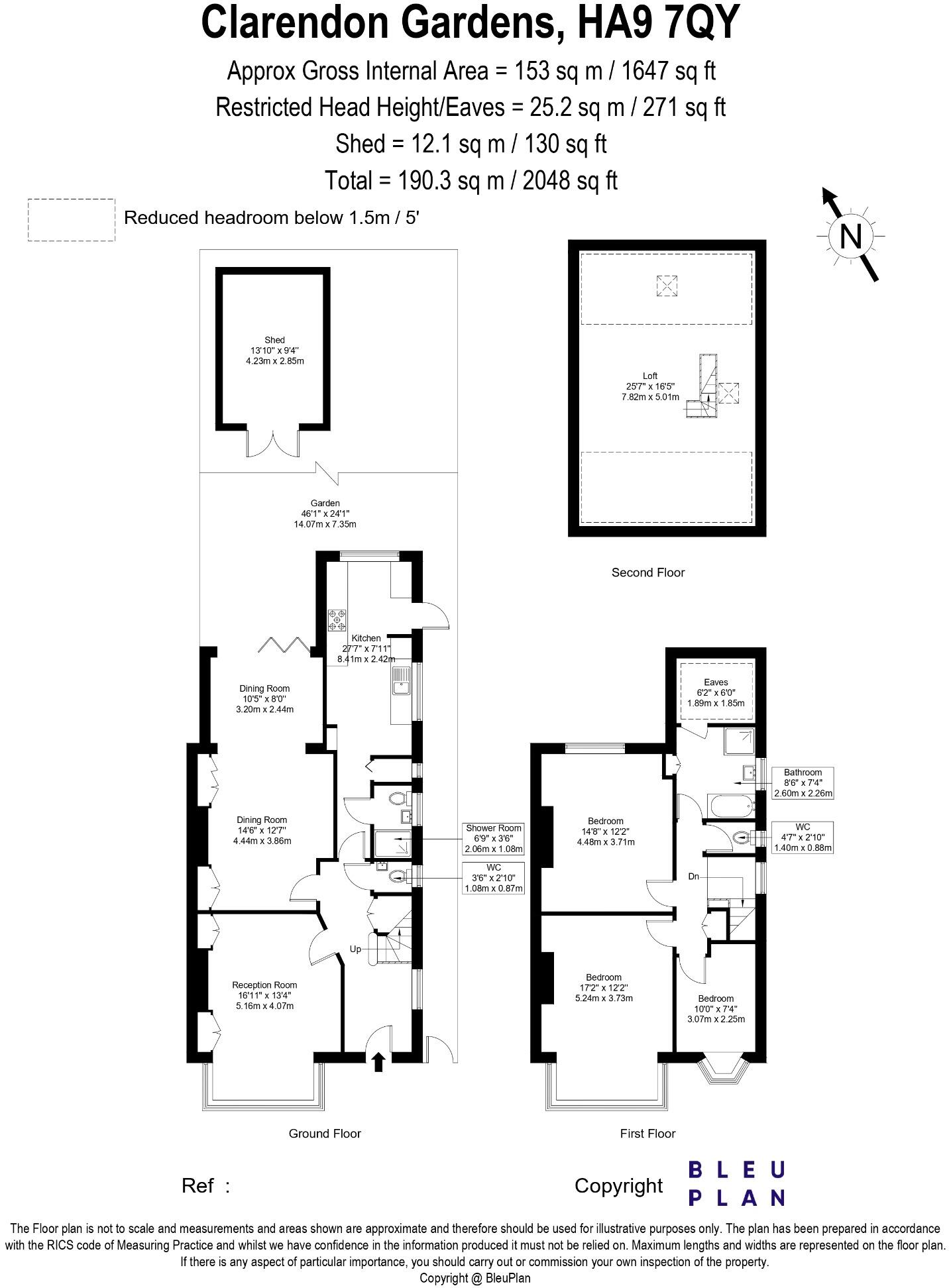 Clarendon Gardens Wembley Middlesex HA9 7QY floorplan