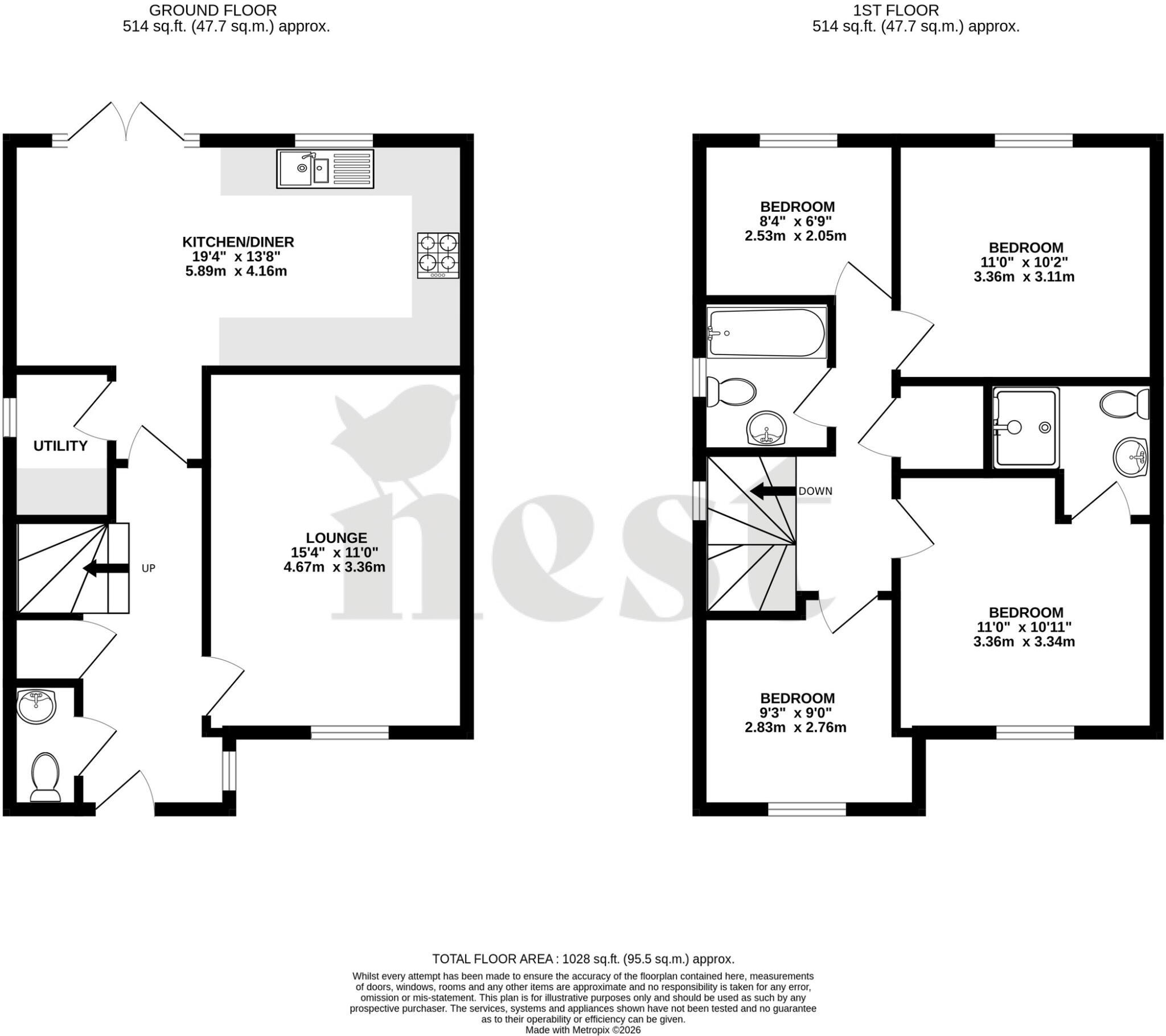 Cheddon Fitzpaine, Taunton floorplan