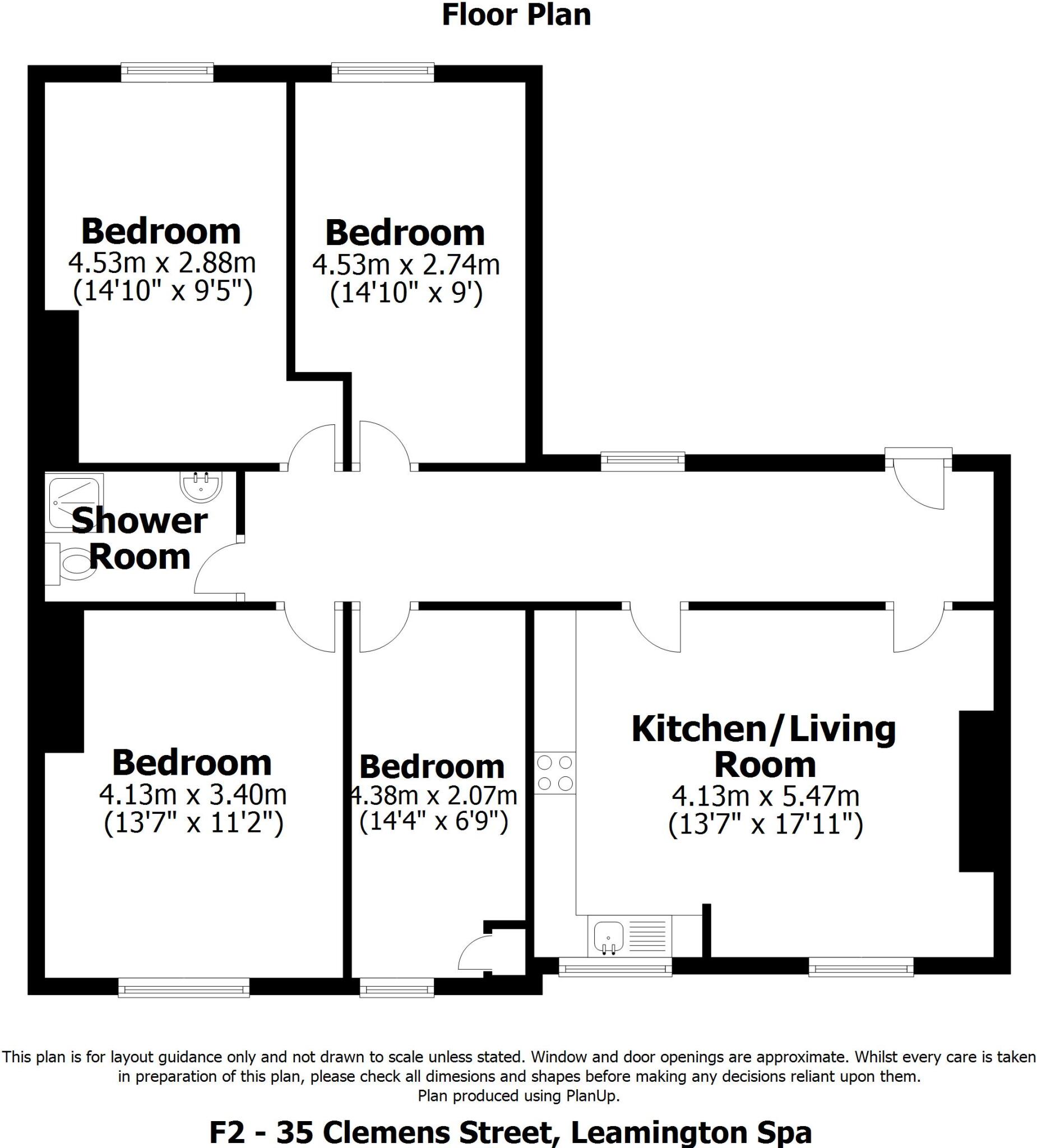 Flat 2, 35 Clemens Street, Leamington Spa floorplan
