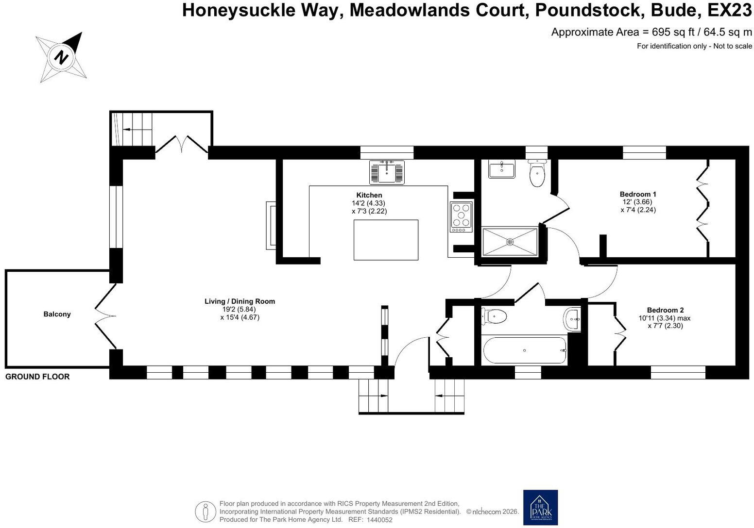 Honeysuckle Way, Meadowlands Court, Poundstock, Bude, Cornwall, EX23 0FF floorplan