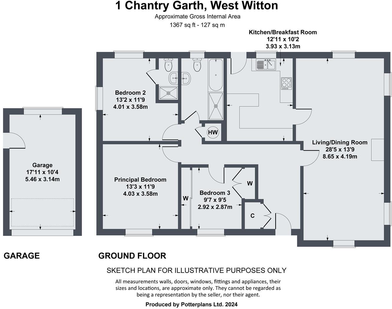 1 Chantry Garth, West Witton, Leyburn DL8 4NE floorplan