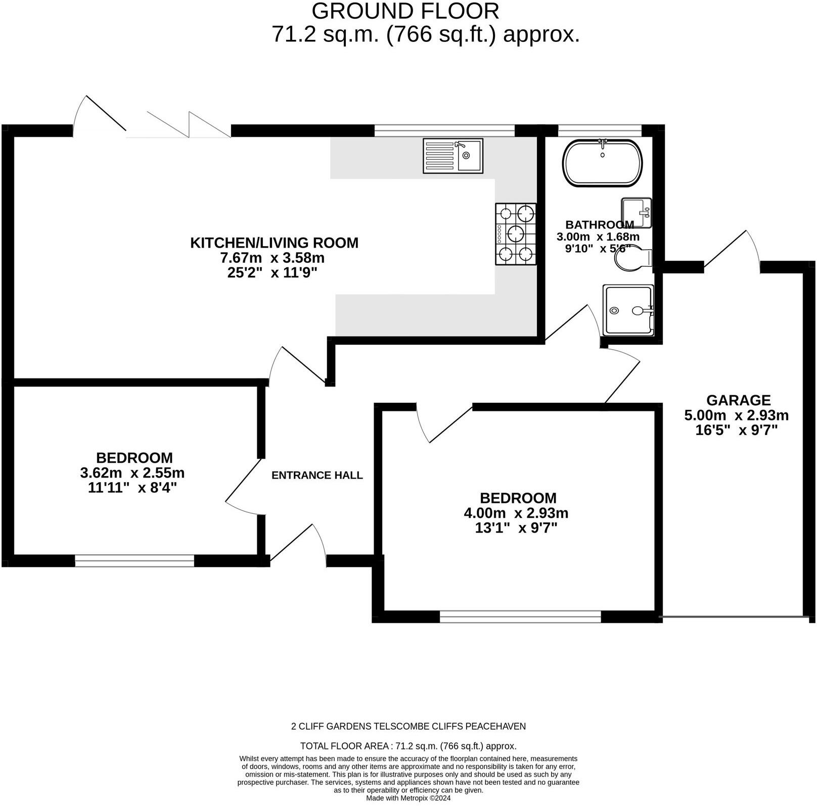 Cliff Gardens, Telscombe Cliffs, BN10 7BT floorplan