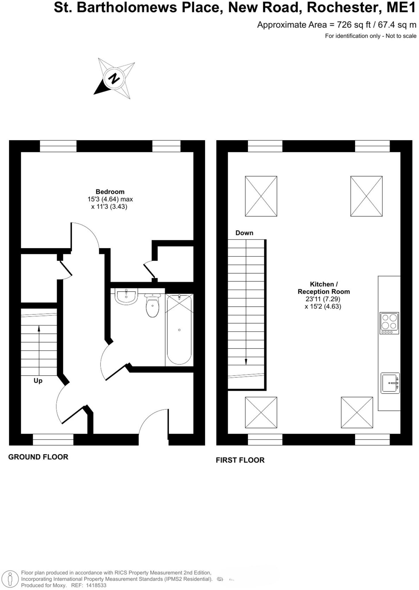 St. Bartholomews Place, Rochester, Kent. ME1 floorplan