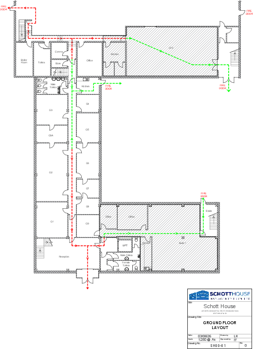 G Floor - Ground Floor Plans detailing G1 to G10 offices &amp; Suite 1.