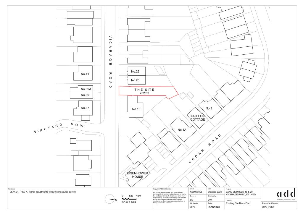 Land Between 18-20 Vicarage Road, Hampton Wick, London KT1 4ED