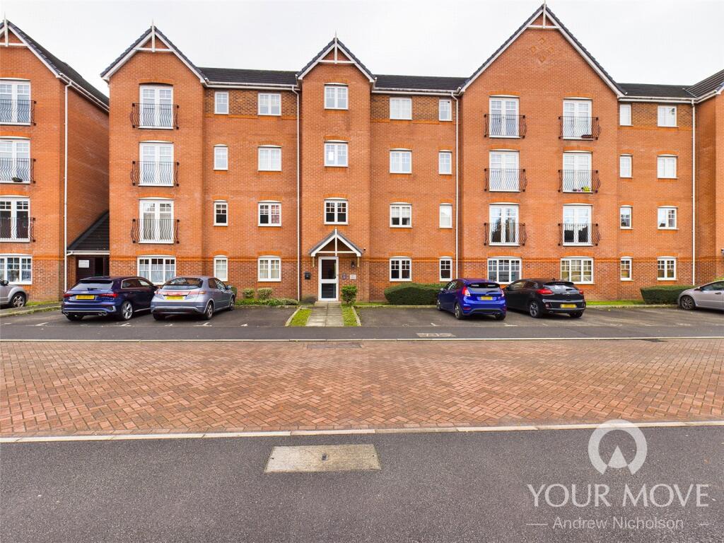2-bed flat on Blount Close, Crewe, Cheshire, CW1, £90,000