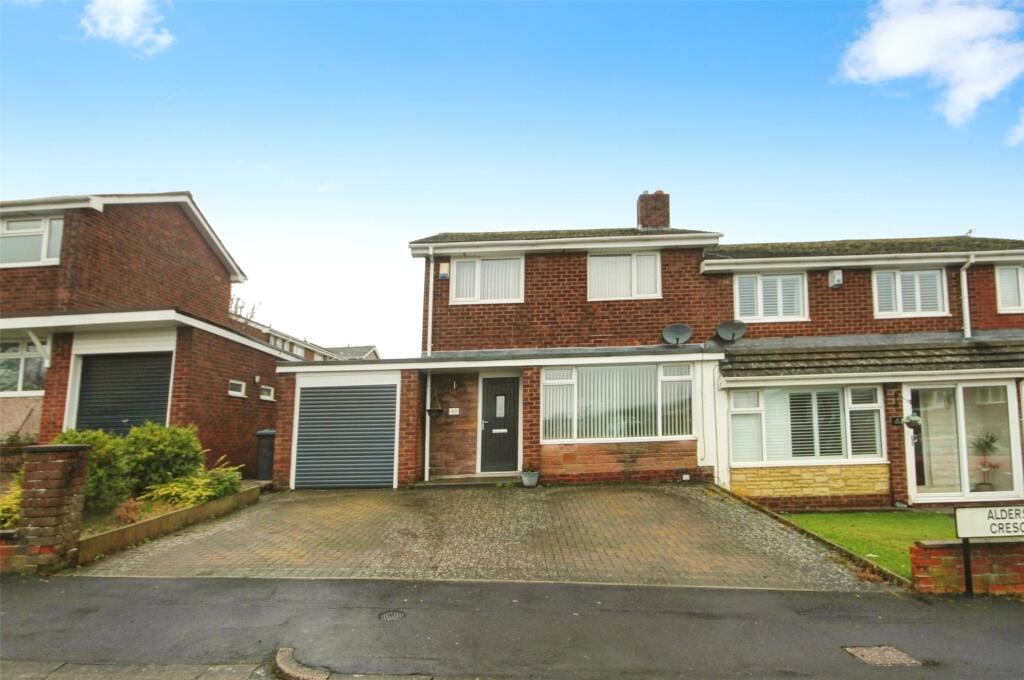 3-bed semi-detached on Alderside Crescent, Lanchester, County Durham, DH7, £250,000