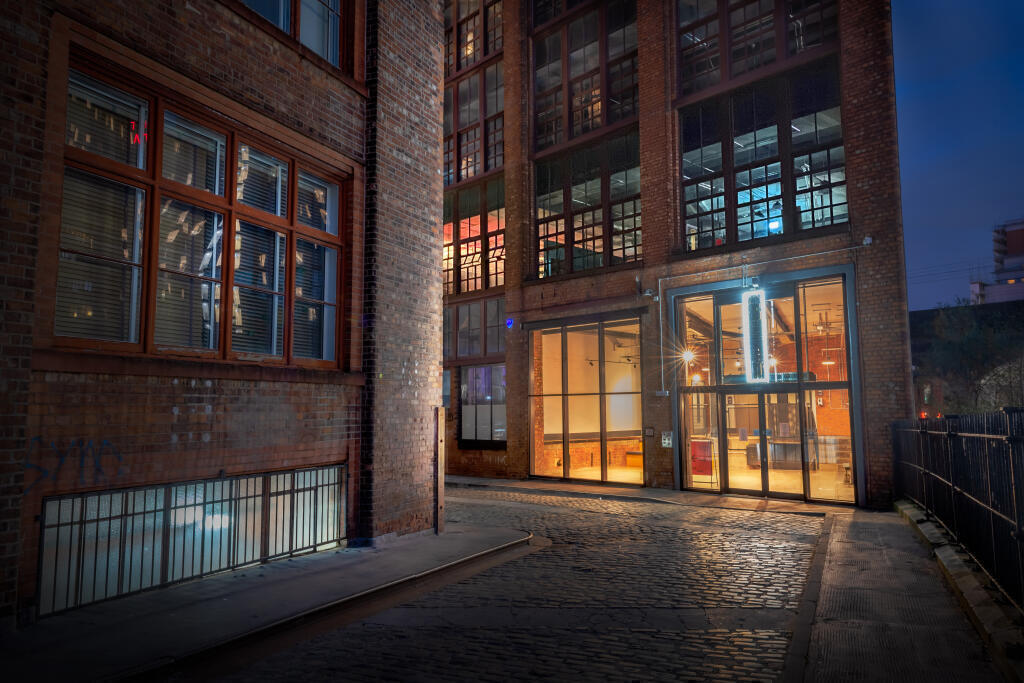 Entrance at night
