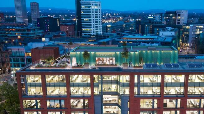 Studio Odey_L&amp;G Ekho_One Piccadilly Gardens_Dusk