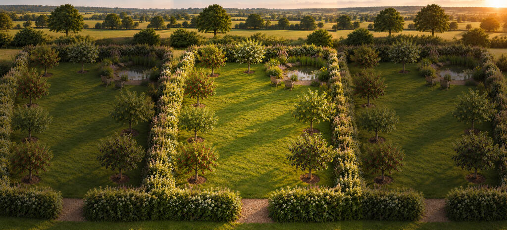 Orchard with Wildlife Pond