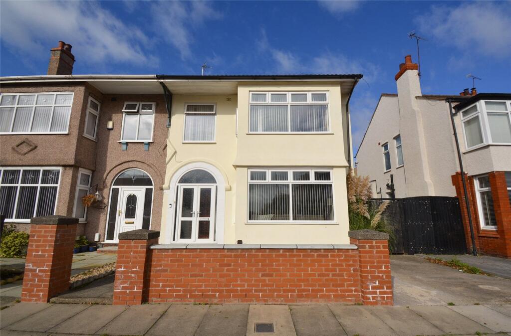 4-bed semi-detached on Leasowe Road, Wallasey, Wirral, £250,000