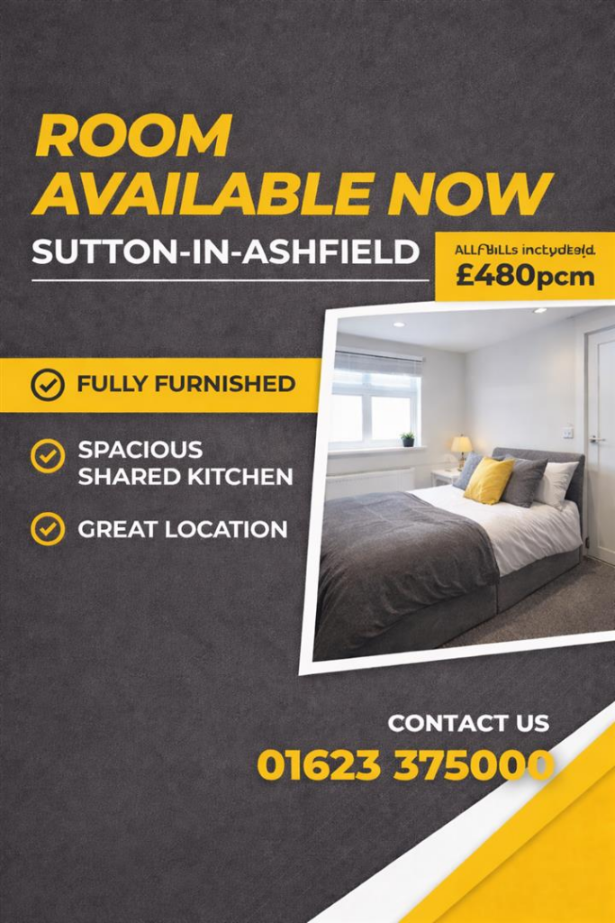 Main image of property: ROOM AVAILABLE NOW! ALL BILLS INCLUDED, SUTTON IN ASHFIELD
