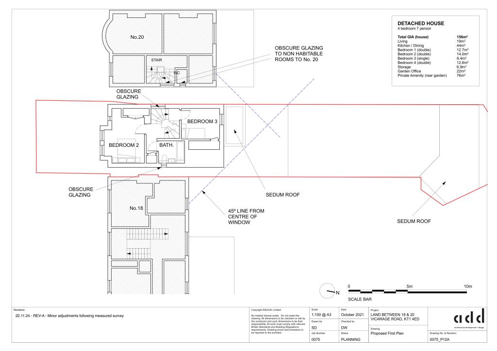 Land Between 18-20 Vicarage Road, Hampton Wick, London KT1 4ED
