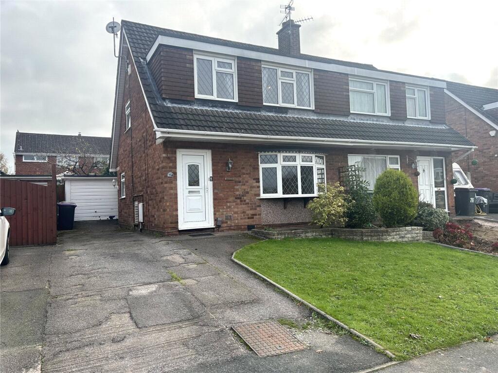 3-bed semi-detached on Shakespeare Way, Sutton Hill, Telford, Shropshire, TF7, £185,000