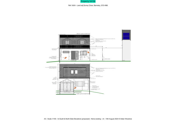 FRONT PLOT REAR AND FRONT ELEVATIONS