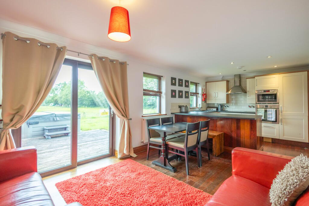 Living and kitchen space inside a Parc Teifi home