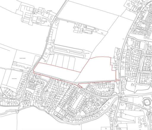 Site plan. Site plan: application boundary edged red. Not to scale. For identification purposes only.
