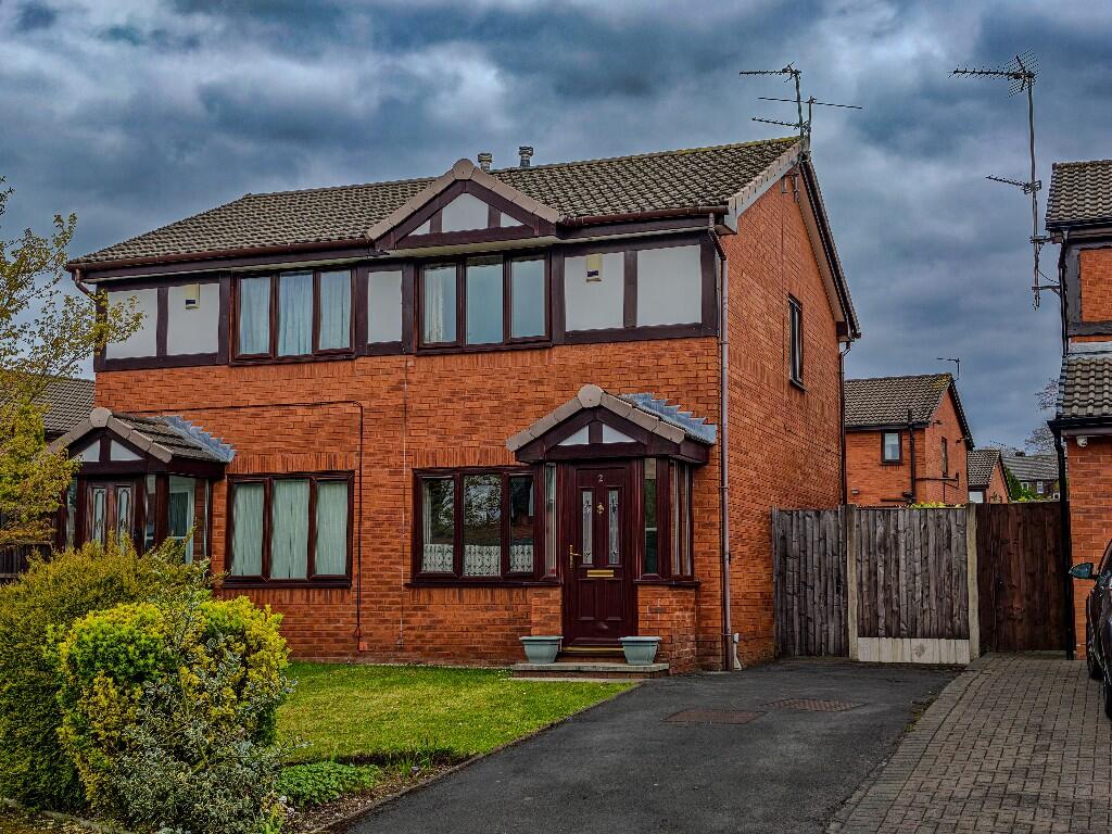 2-bed semi-detached on Greenbooth Close, Dukinfield, Cheshire, SK16, £185,000