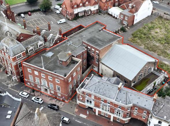 Aerial view with outline