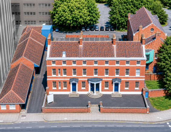 Top front view of Humberstone Business Centre